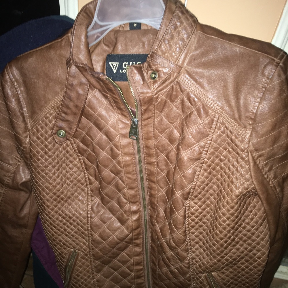 Guess leather jacket med